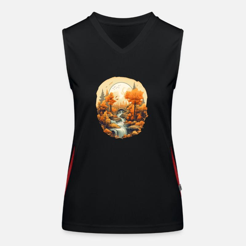 Herbstliche Landschaft Funktionelles Kontrast-Tank Top für Frauen