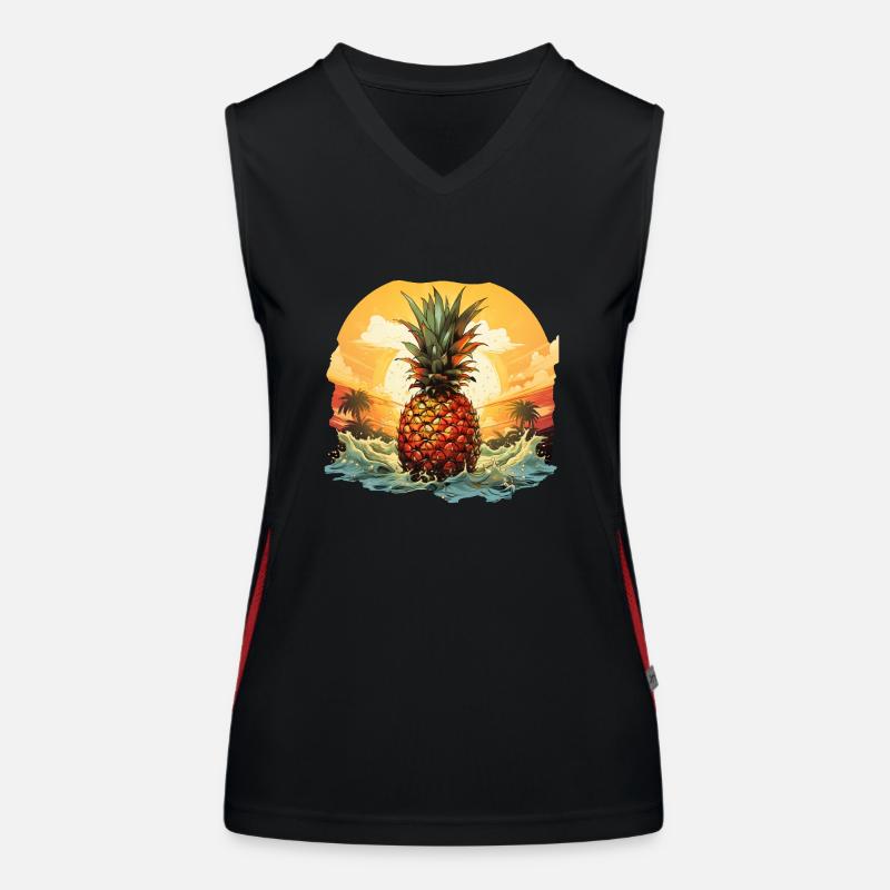 Ananas Funktionelles Kontrast-Tank Top für Frauen