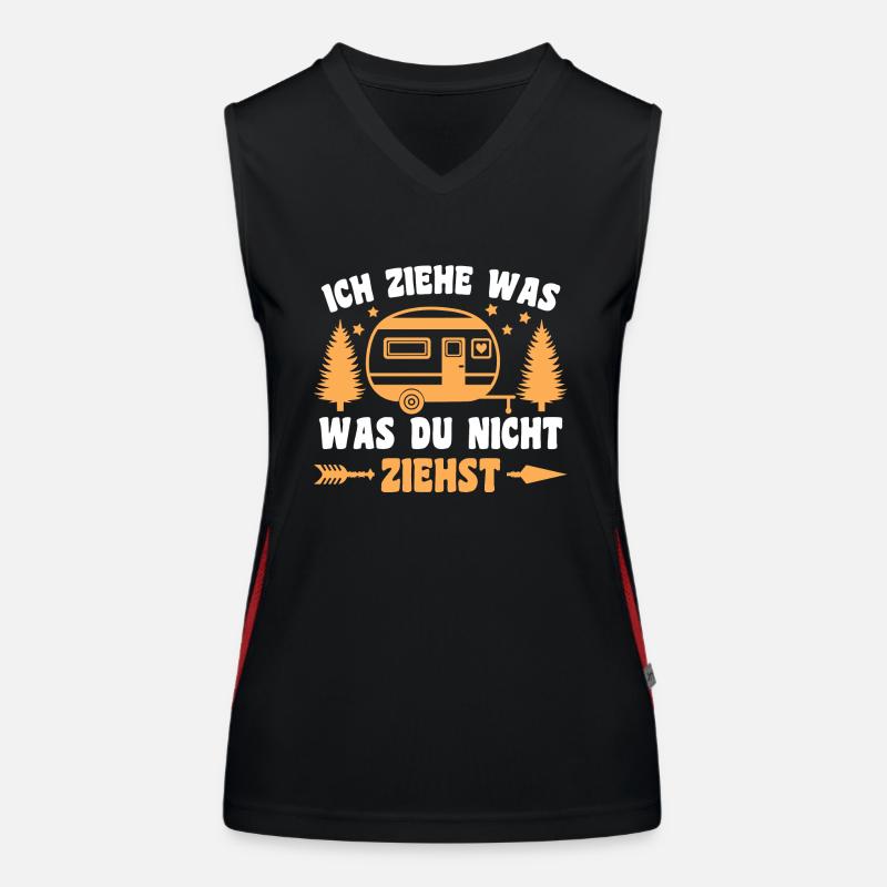 I pull what you don't pull Caravan Camper Women's Functional Contrast Tank Top