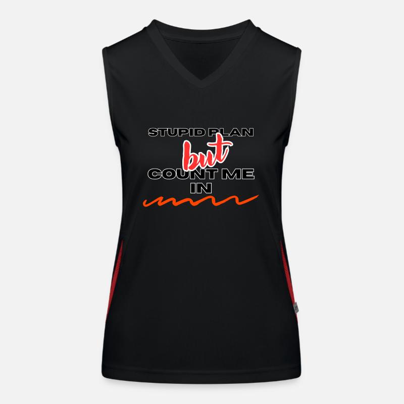 STUPID PLAN - Women's Functional Contrast Tank Top - black/red