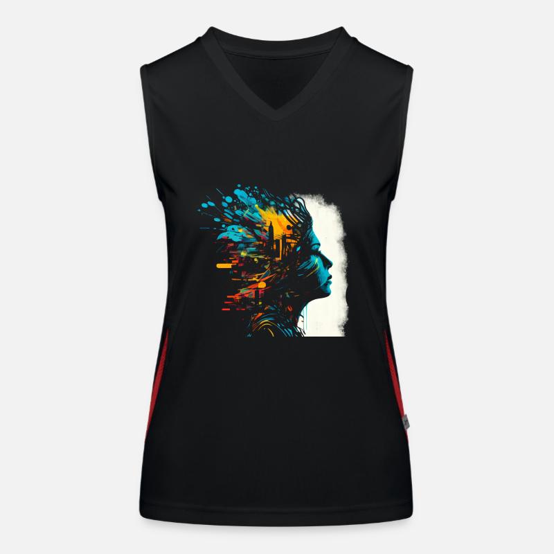 Psychedelisches Artwork - Open Mind Funktionelles Kontrast-Tank Top für Frauen