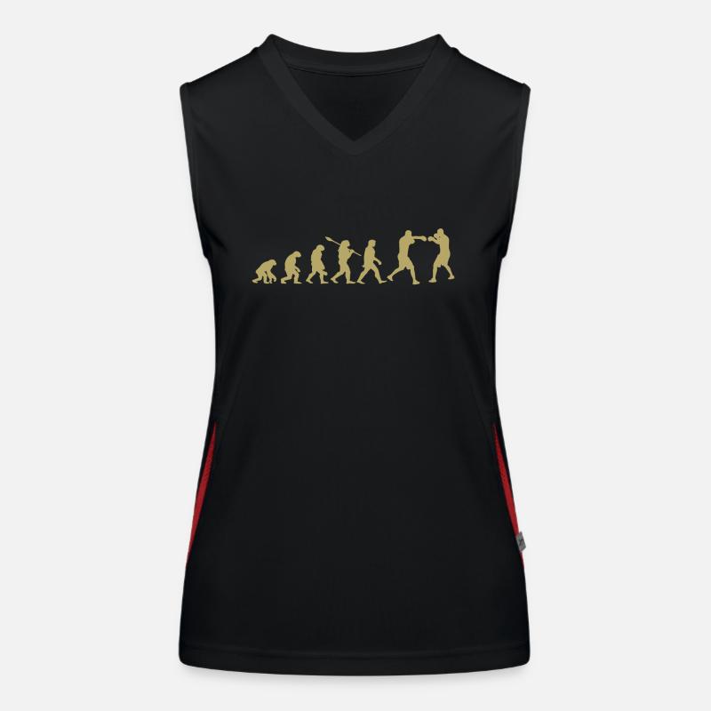 Évolution De La Boxe | Cadeau Boxeur Débardeur respirant contrasté Femme