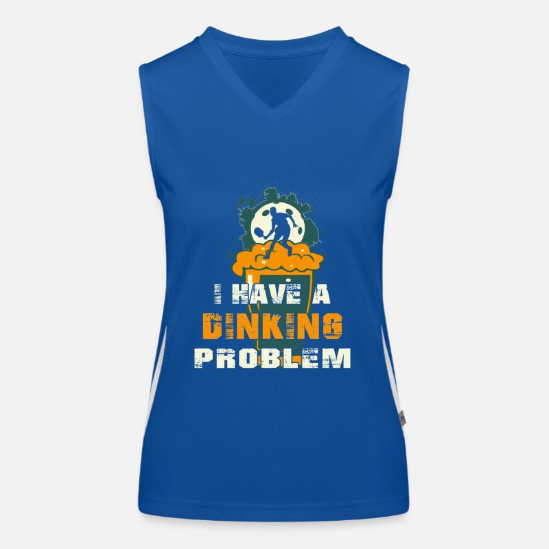 Pickleball T-Shirt Ich habe ein Dinking-Problem Funktionelles Kontrast-Tank Top für Frauen
