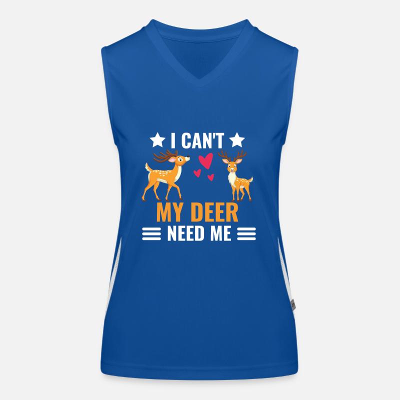 I can't forest animal lover gift deer Women's Functional Contrast Tank Top