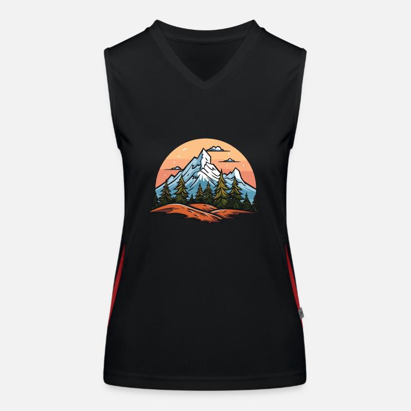 Berge Landschaft Funktionelles Kontrast-Tank Top für Frauen