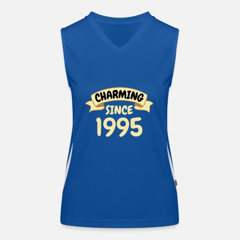 28. Geburtstag Geschenk Charmant seit 1995 Funktionelles Kontrast-Tank Top für Frauen