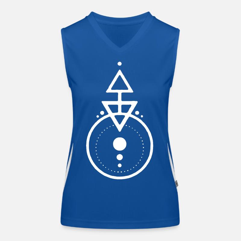 White geometric design Women's Functional Contrast Tank Top