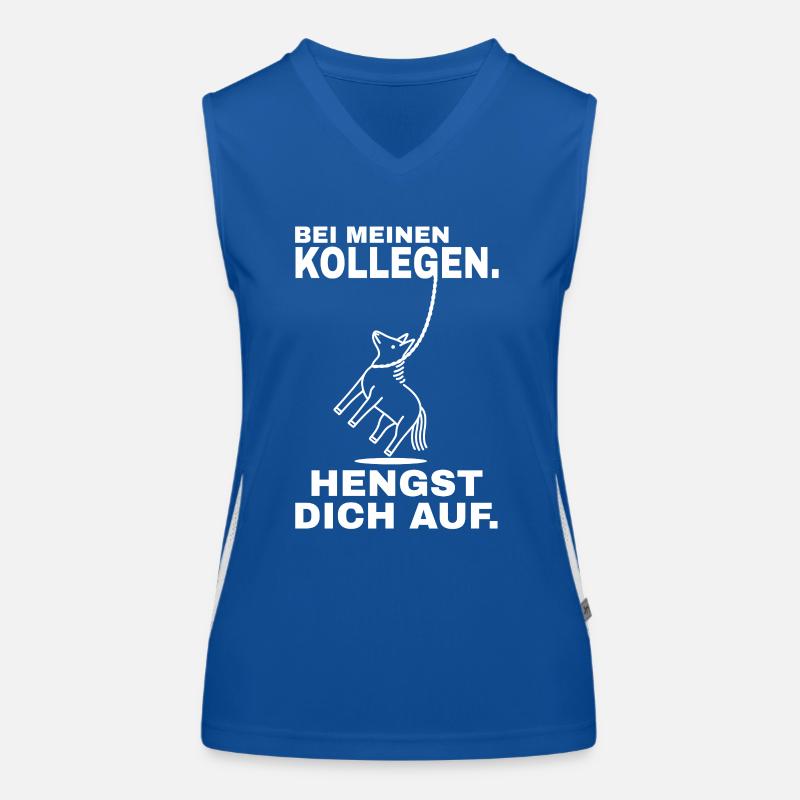 Hengst dich auf - Weißer Text Funktionelles Kontrast-Tank Top für Frauen