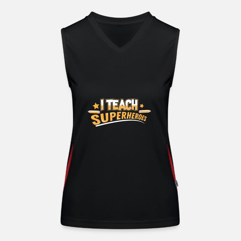 Lehrer Lehrertag Superhelden Lehrergeschenk Funktionelles Kontrast-Tank Top für Frauen