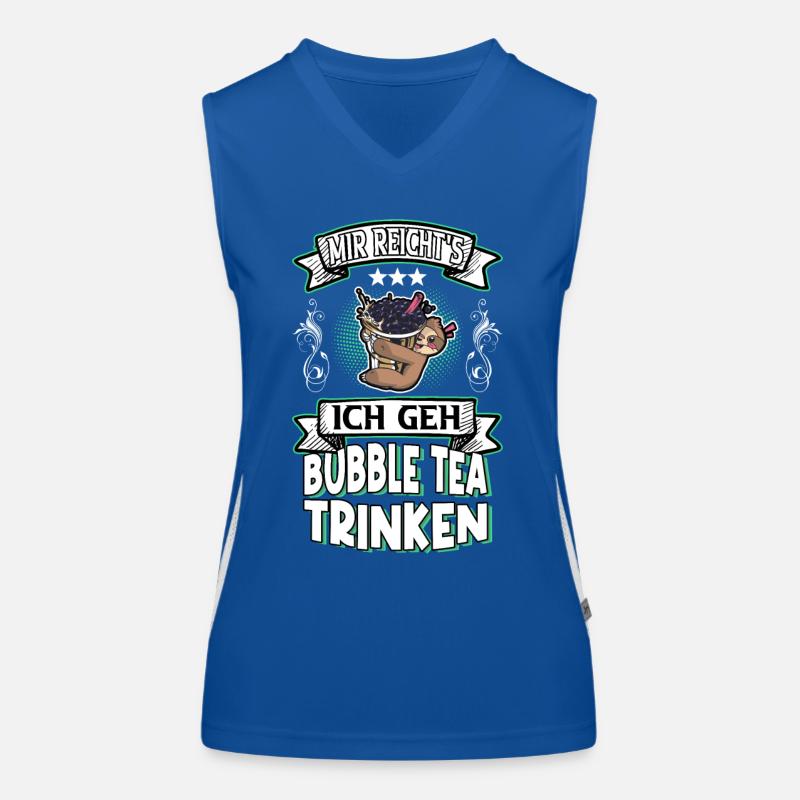 Bubble Tea Sloth Saying Funny Humor Trend Women's Functional Contrast Tank Top