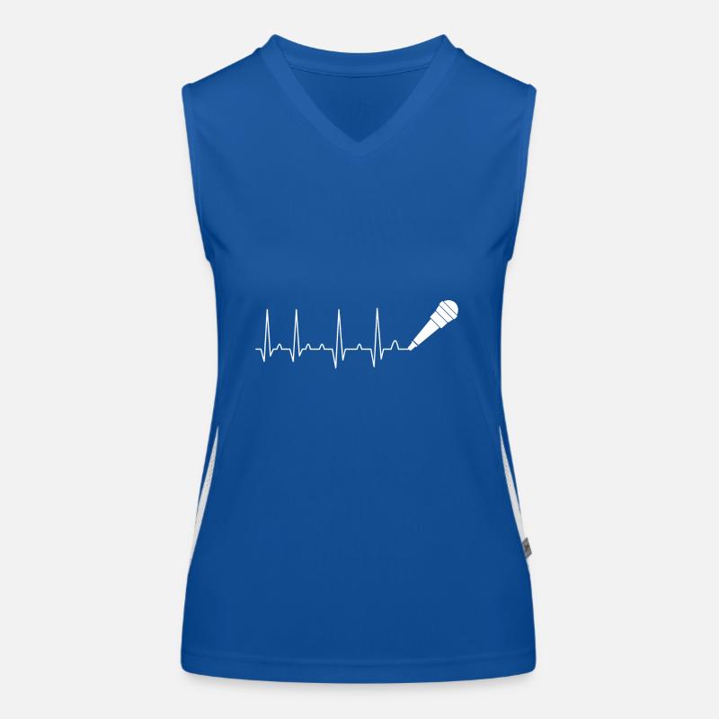 Microphone Heartbeat Singing Karaoke Music Lover Women's Functional Contrast Tank Top