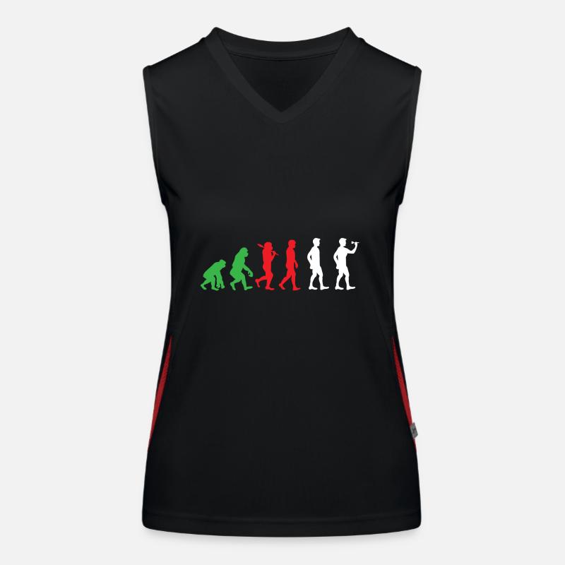 Darts Competition Sport Player Human Evolution Women's Functional Contrast Tank Top