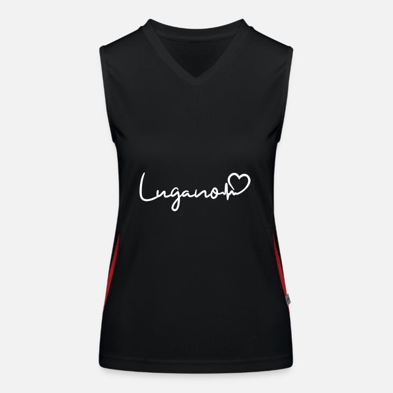 Lugano Herzschlag Schweiz Funktionelles Kontrast-Tank Top für Frauen