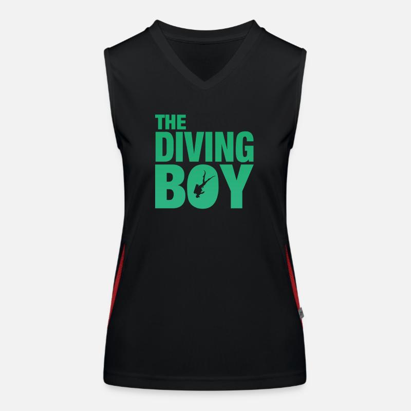 Diving, Taucher, Spruch Funktionelles Kontrast-Tank Top für Frauen