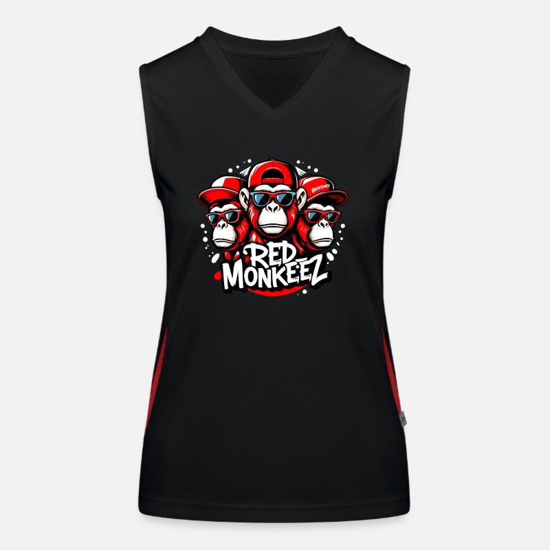 Red Monkeez DJ Chimp Monkey Musique - raffstaff ® Débardeur respirant contrasté Femme