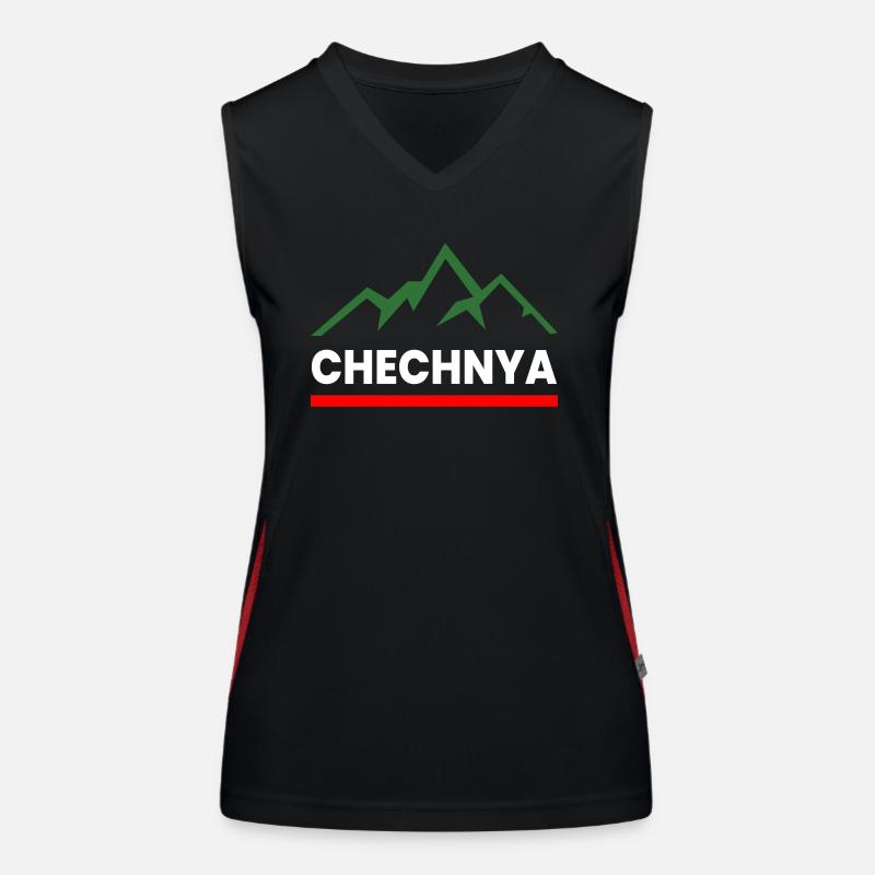 Chechnya Chechen Tschetschenien Tschetschene Berge Funktionelles Kontrast-Tank Top für Frauen