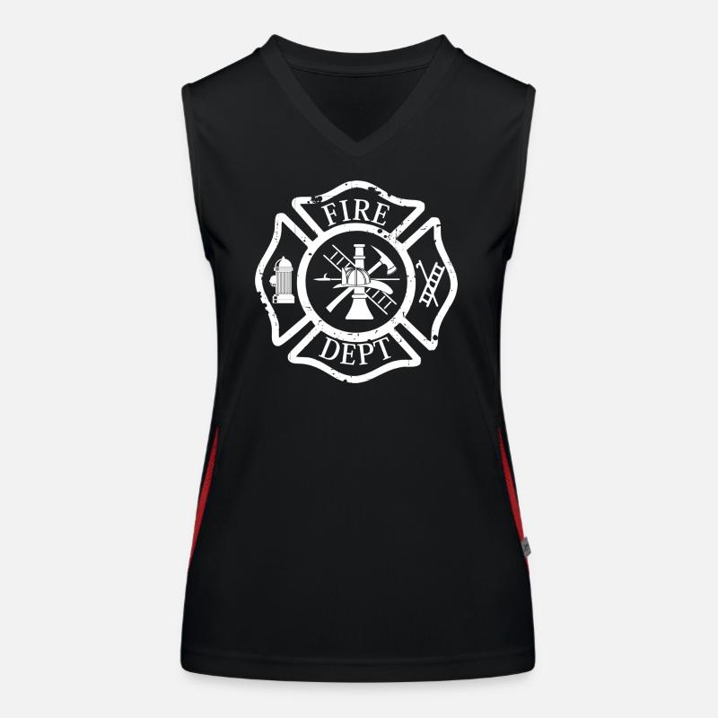 Fire Dept graphic Women's Functional Contrast Tank Top