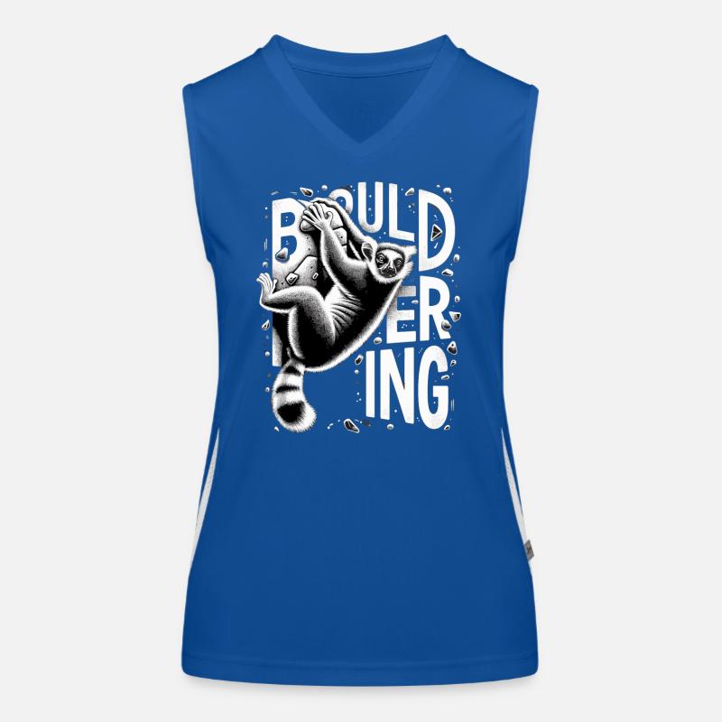 Bouldering Lemur Climbing Gift Women's Functional Contrast Tank Top