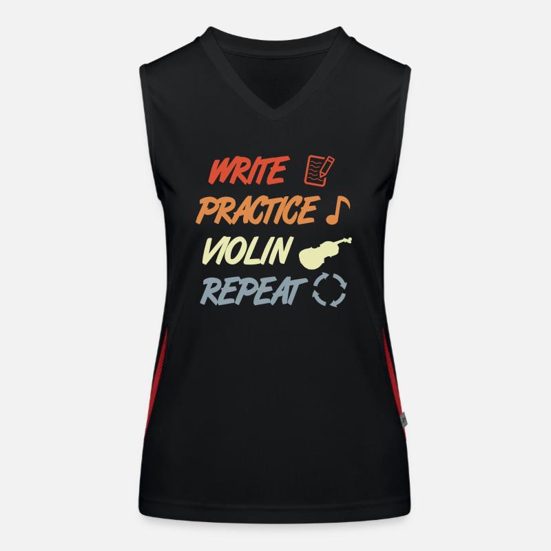 Write Practice Violin Repeat Women's Functional Contrast Tank Top