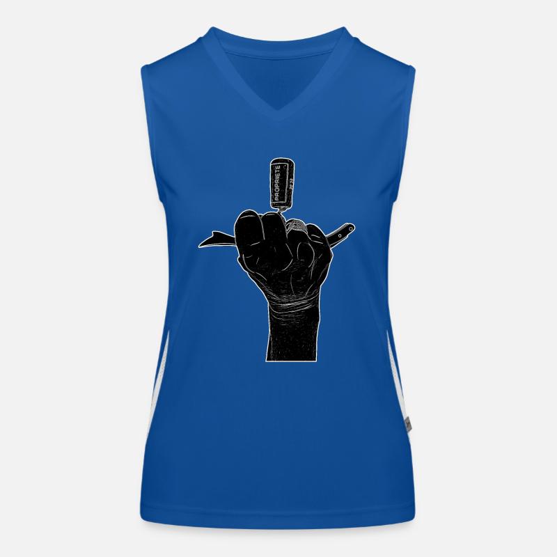 bad girl black hand with corkscrew Women's Functional Contrast Tank Top