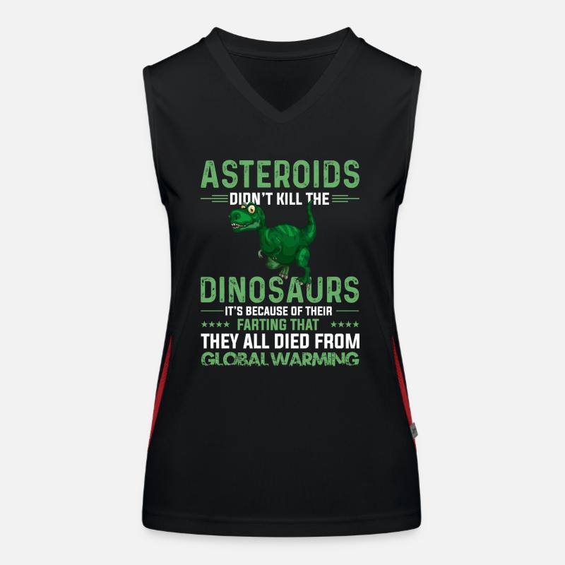 Asteroids Dinosaurs Global Warming Débardeur respirant contrasté Femme