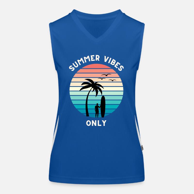 Sommer vibes only Funktionelles Kontrast-Tank Top für Frauen