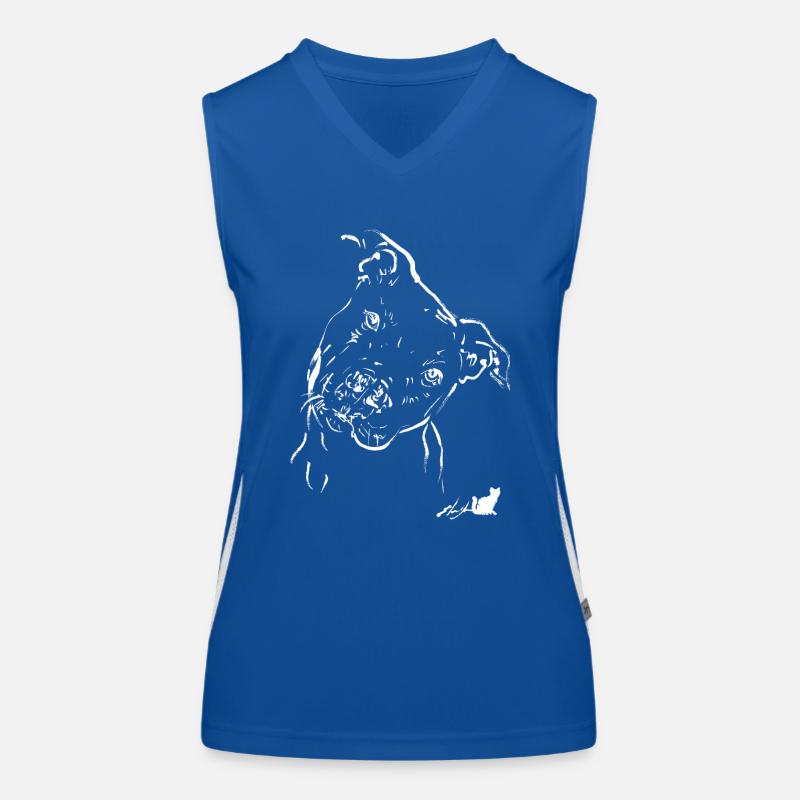 white pit bull Women's Functional Contrast Tank Top