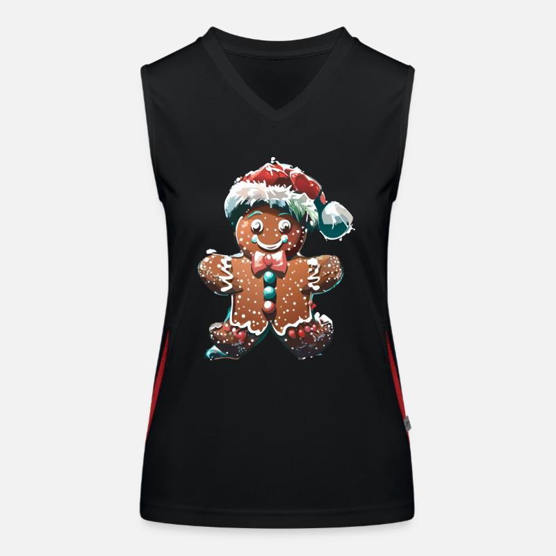 Lebkuchen Männchen Funktionelles Kontrast-Tank Top für Frauen