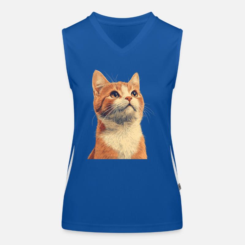 Chat roux mignon Débardeur respirant contrasté Femme