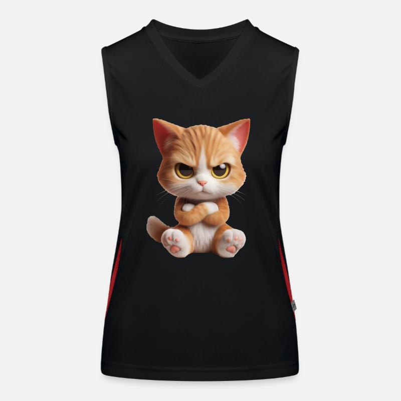 Cat grim 2 Women's Functional Contrast Tank Top