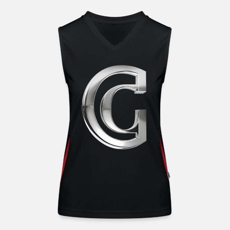 Chrome ,, C " Metallic Funktionelles Kontrast-Tank Top für Frauen