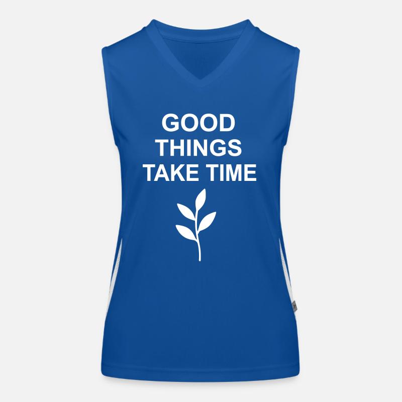 Good Things Take Time Design Funktionelles Kontrast-Tank Top für Frauen