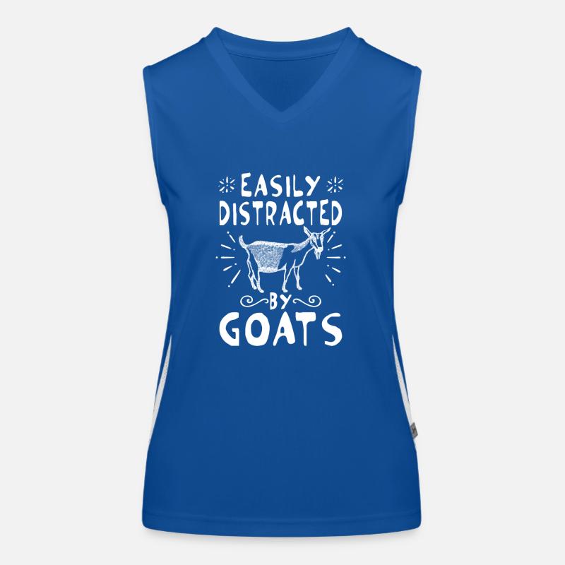 Easily distracted by goats - fun goaty gift Débardeur respirant contrasté Femme