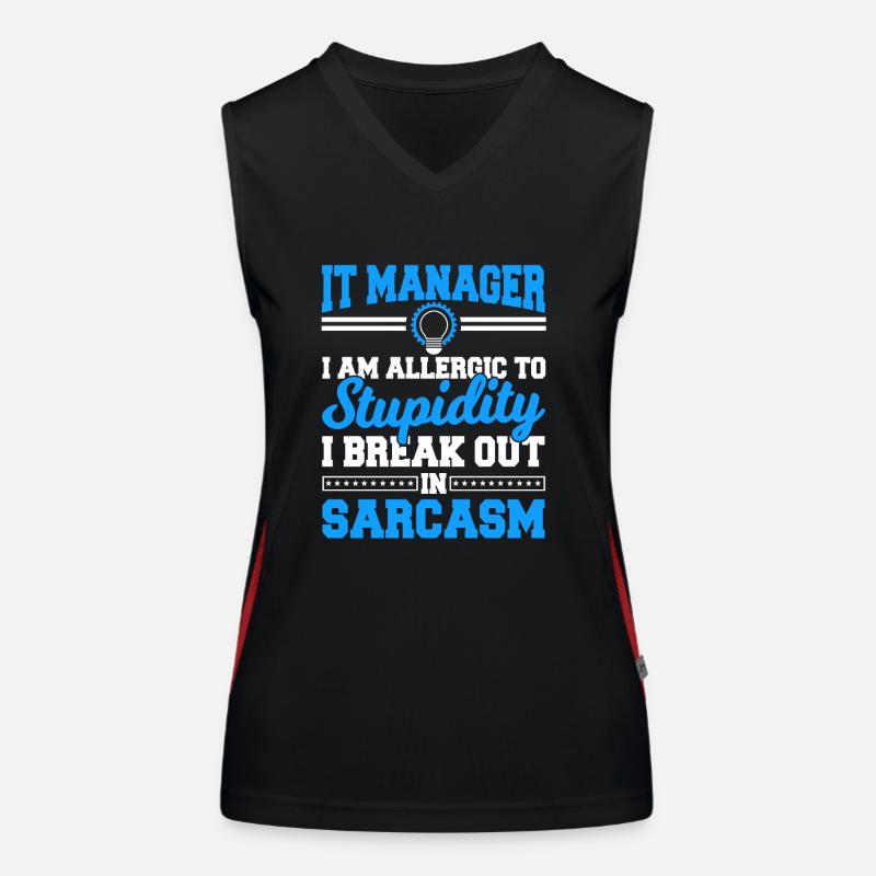 IT Manager Sprüche Funktionelles Kontrast-Tank Top für Frauen