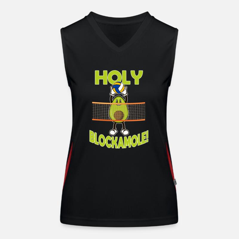 Volleyball Avocado Funktionelles Kontrast-Tank Top für Frauen