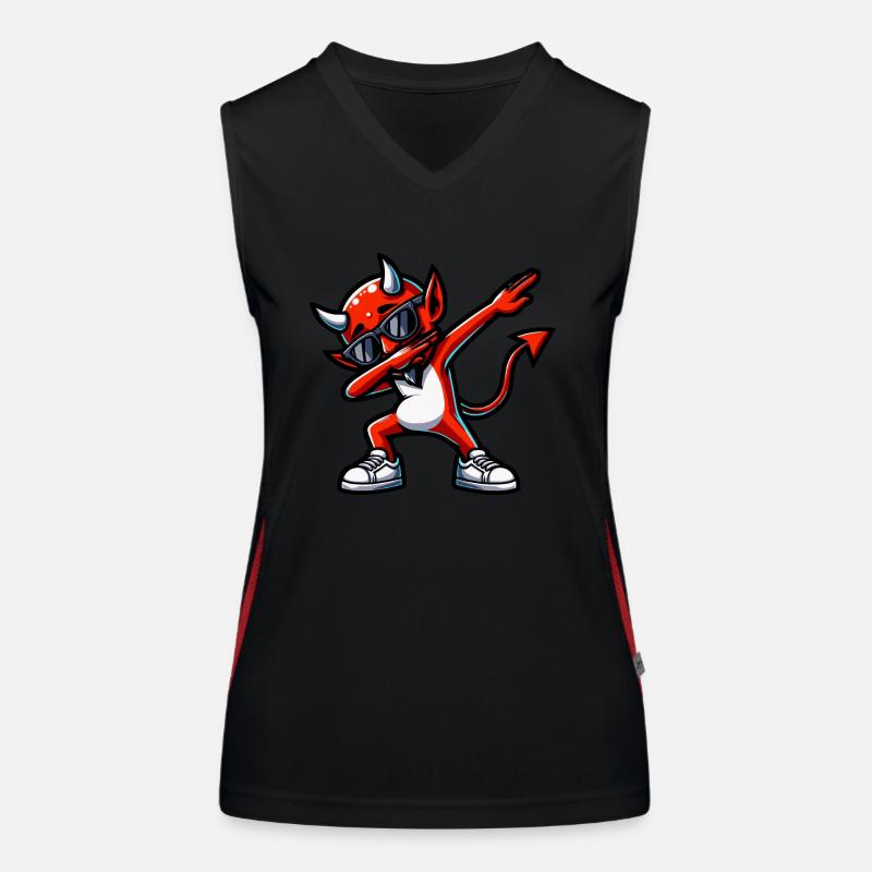 Dabbing Devil Funktionelles Kontrast-Tank Top für Frauen