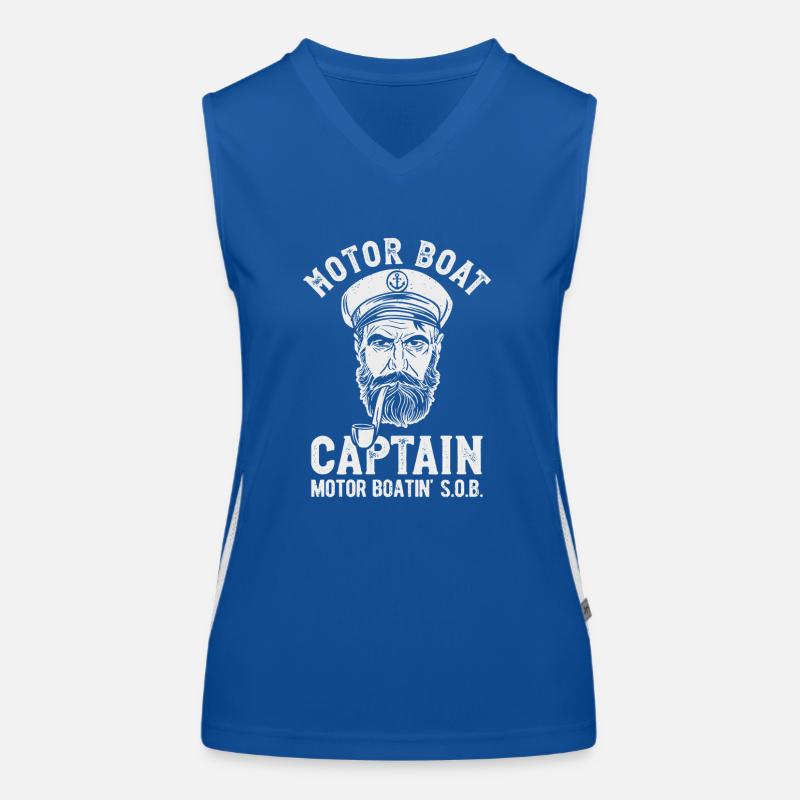 Motorboot Kapitän Motorbootfahren Funktionelles Kontrast-Tank Top für Frauen