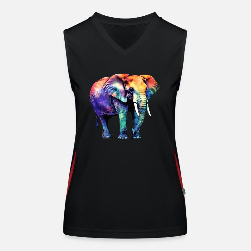 Elefant Funktionelles Kontrast-Tank Top für Frauen