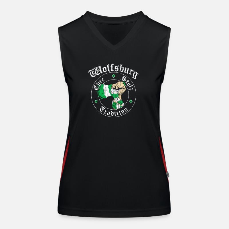 Wolfsburg Ehre Stolz Tradition No II Funktionelles Kontrast-Tank Top für Frauen