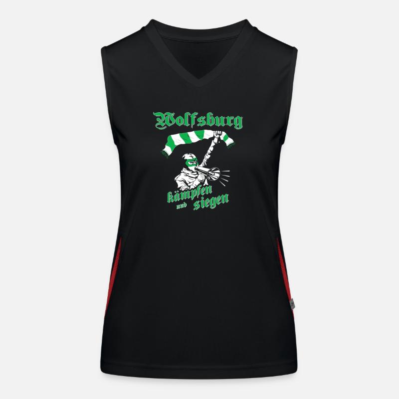 Wolfsburg kämpfen und siegen No II Funktionelles Kontrast-Tank Top für Frauen
