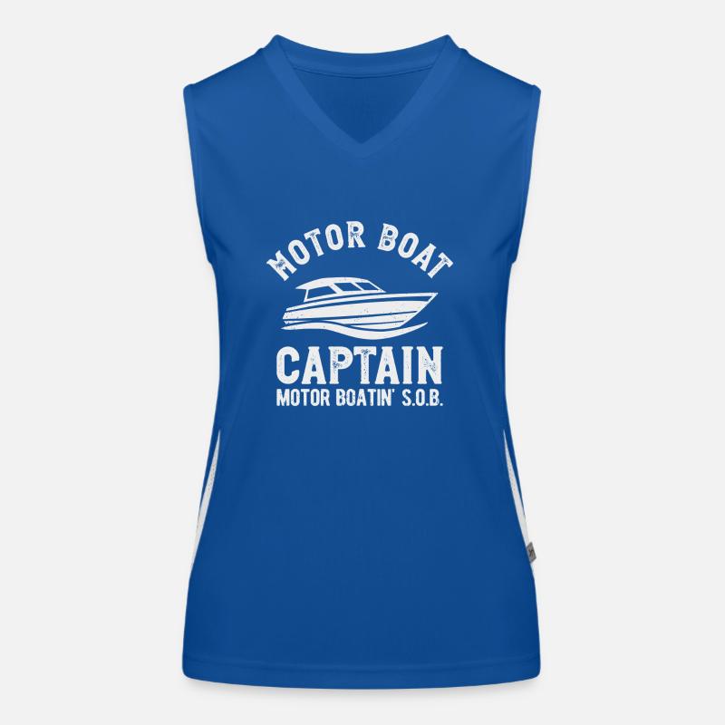 Motor Boat Captain Motor Boating Women's Functional Contrast Tank Top