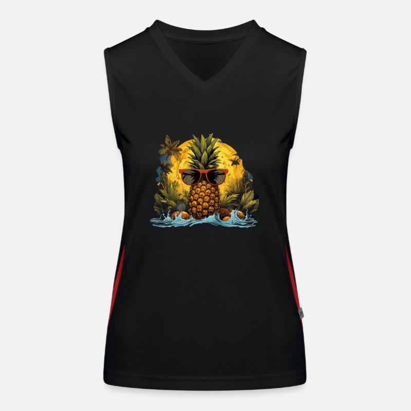 Ananas Funktionelles Kontrast-Tank Top für Frauen