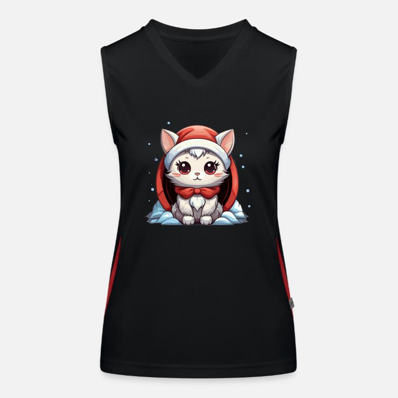 Design de Noël de chat - Style Kawaii Débardeur respirant contrasté Femme