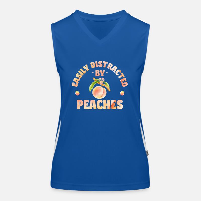 Easily distracted by peaches Funktionelles Kontrast-Tank Top für Frauen
