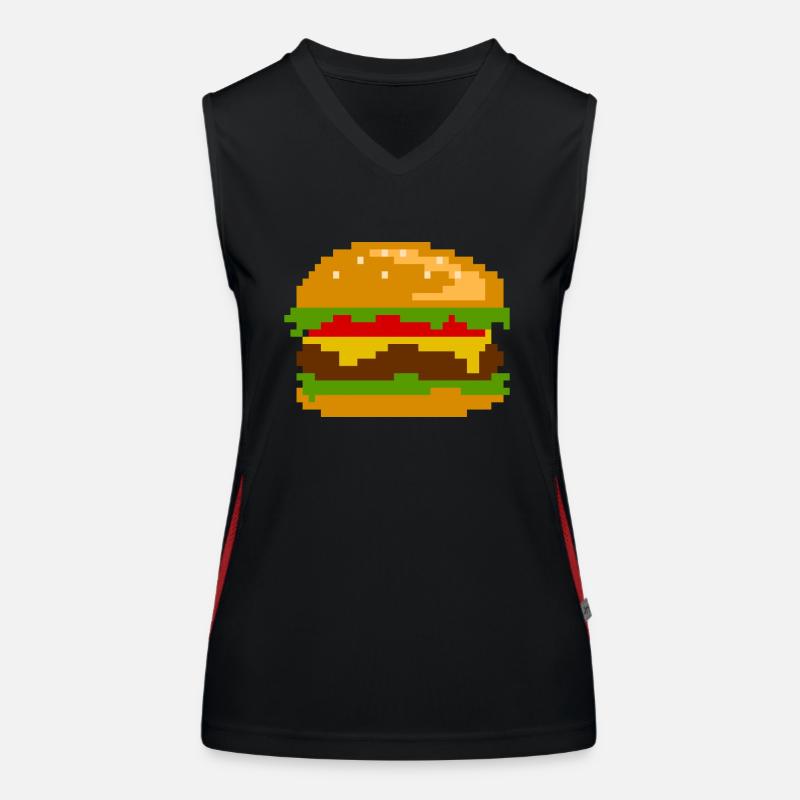 Pixel Burger - Design Nerd Fast Food Débardeur respirant contrasté Femme