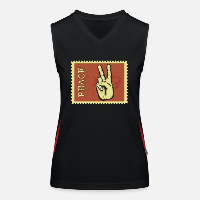 Peace - Women's Functional Contrast Tank Top - black/red