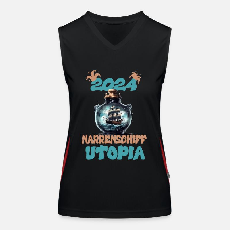 2024, Narrenschiff Utopia Funktionelles Kontrast-Tank Top für Frauen