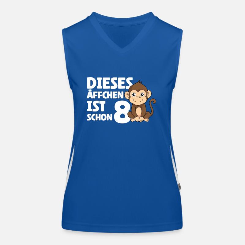 8. Geburtstag 2016 - Dieses Äffchen Ist Schon 8 Funktionelles Kontrast-Tank Top für Frauen