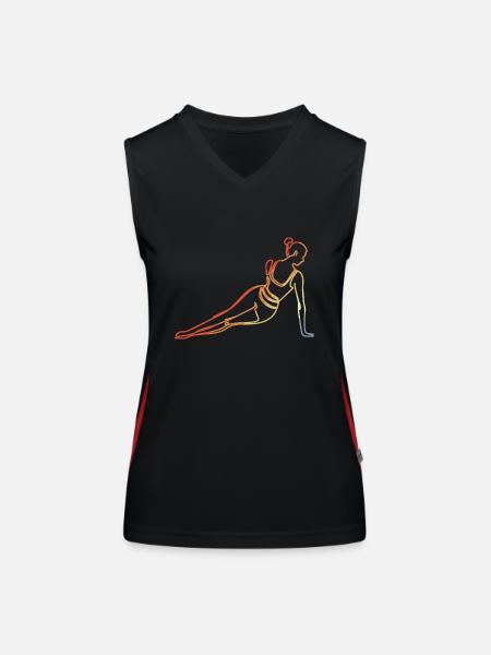 Sportive de fitness - Débardeur respirant contrasté Femme - noir/rouge - Devant