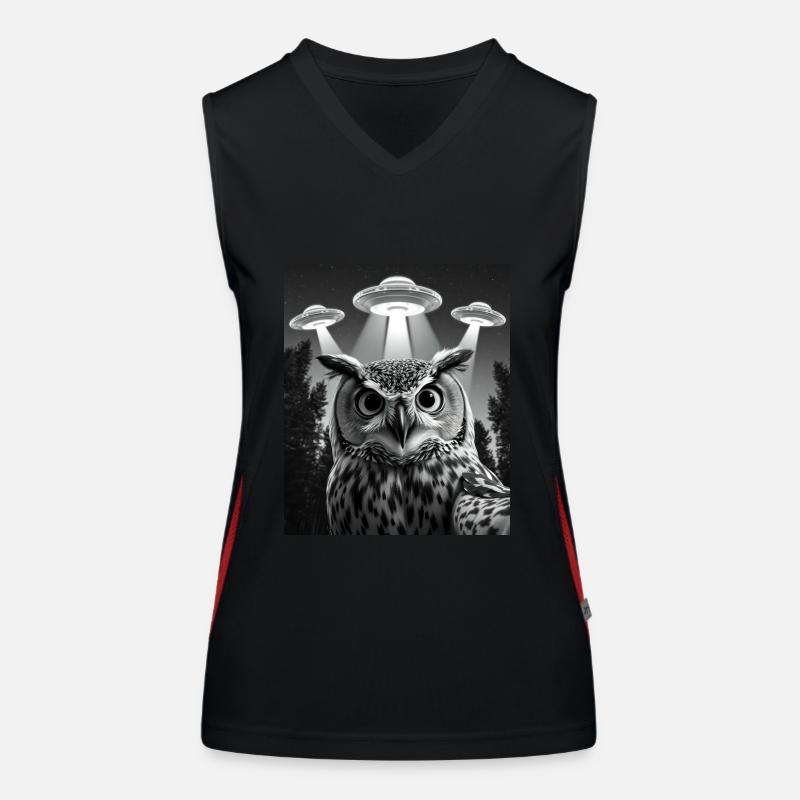 UFO Funny Owl Women's Functional Contrast Tank Top